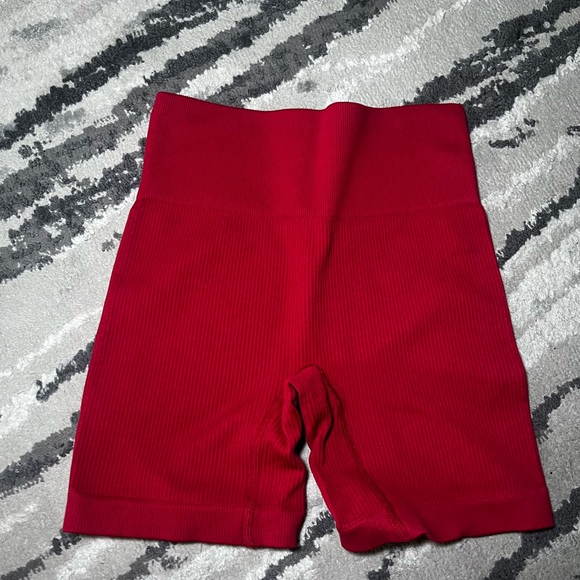 Red Ribbed Tank and Shorts Set - Picture 2 of 2